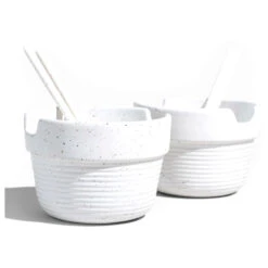 United By Blue Stackable Stoneware Noodle Bowl 2-Pack - Essensaufbewahrung